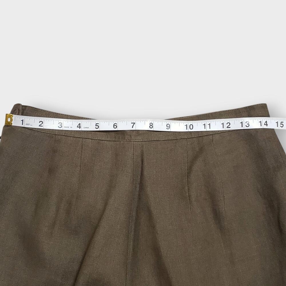 Talbots Petites Irish Linen Trouser Pants Green Sz 8P Straight Leg Career Work - Picture 8 of 10